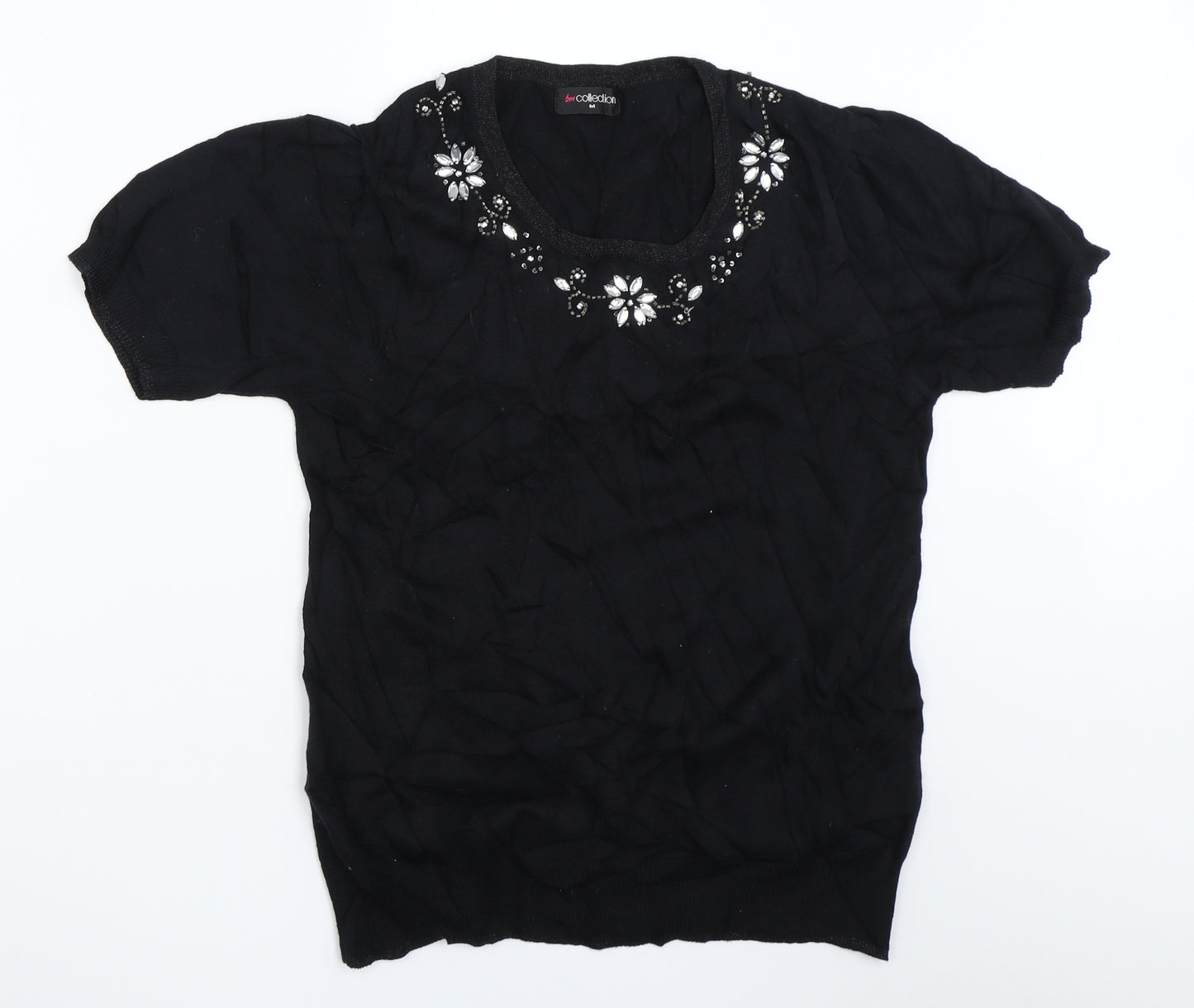 Bm Collection Womens Black   Pullover Jumper Size M