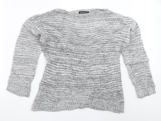 Front view of Boohoo women’s grey jumper, size S