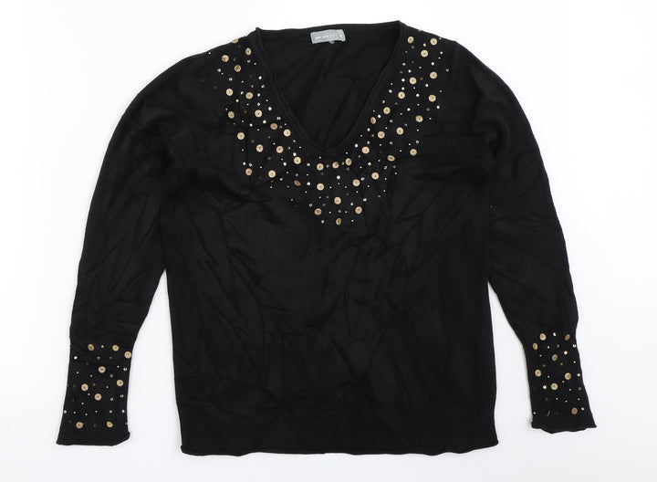 Per Una Womens Black   Pullover Jumper Size 16