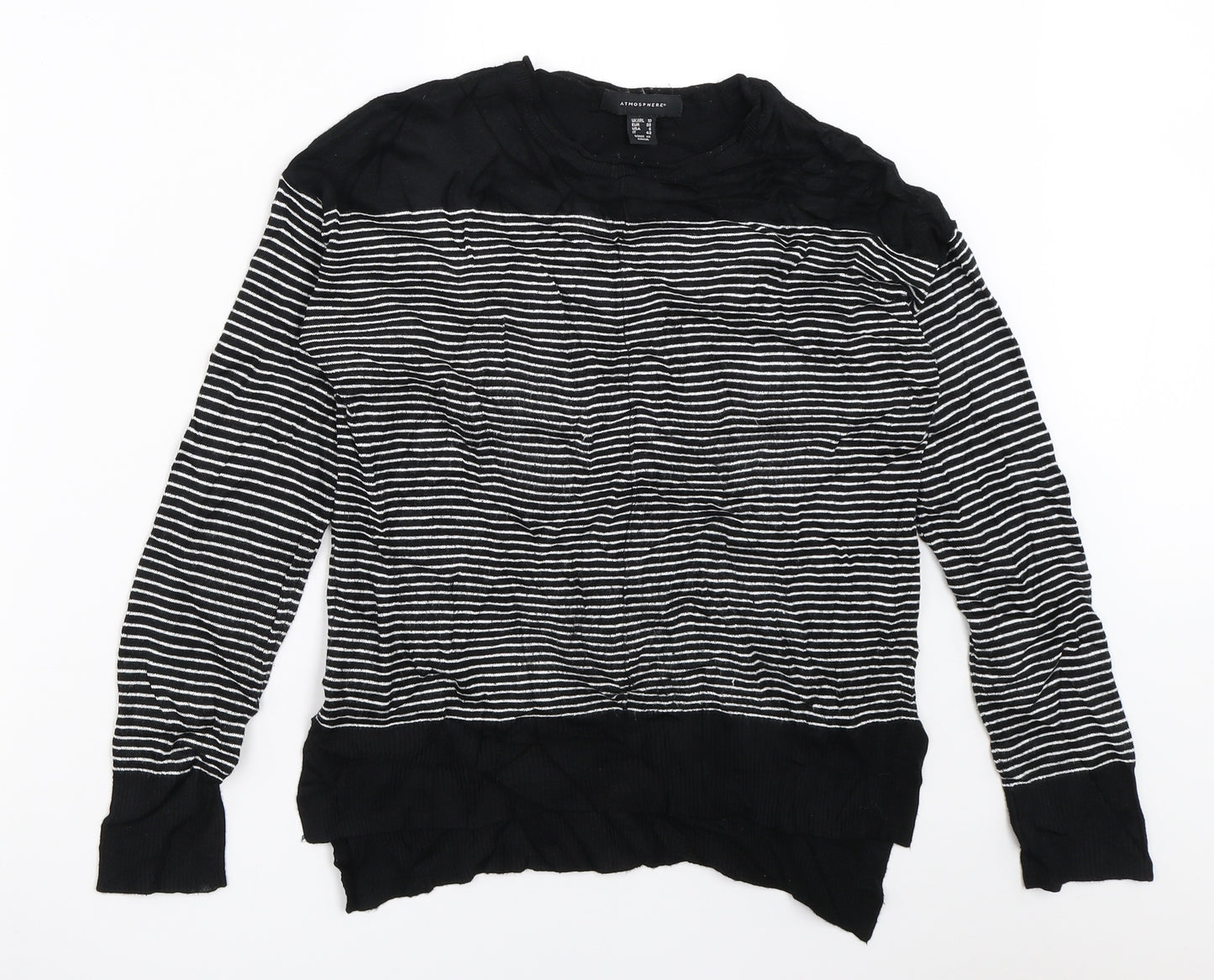 Atmosphere Womens Black Striped  Pullover Jumper Size 10