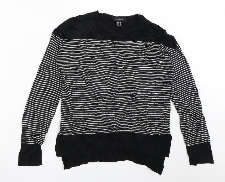 Atmosphere Womens Black Striped  Pullover Jumper Size 10
