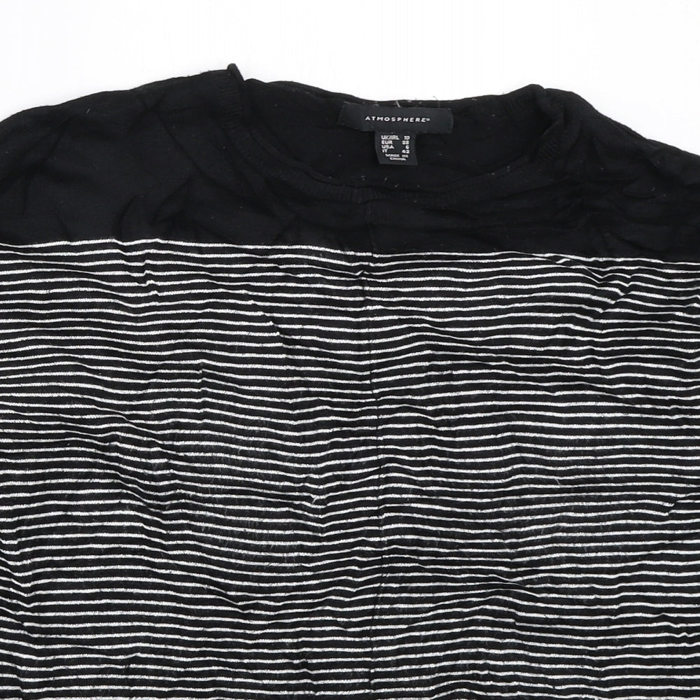 Atmosphere Womens Black Striped  Pullover Jumper Size 10