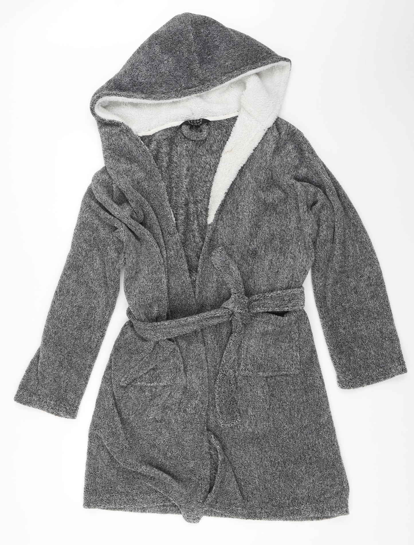 Stonebridge Boys Grey Solid   Robe Size 13 Years