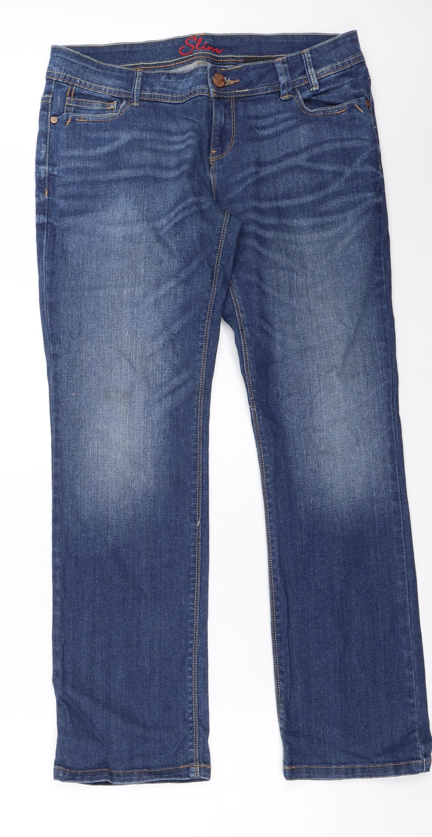 NEXT Womens Blue   Straight Jeans Size 12 L29 in