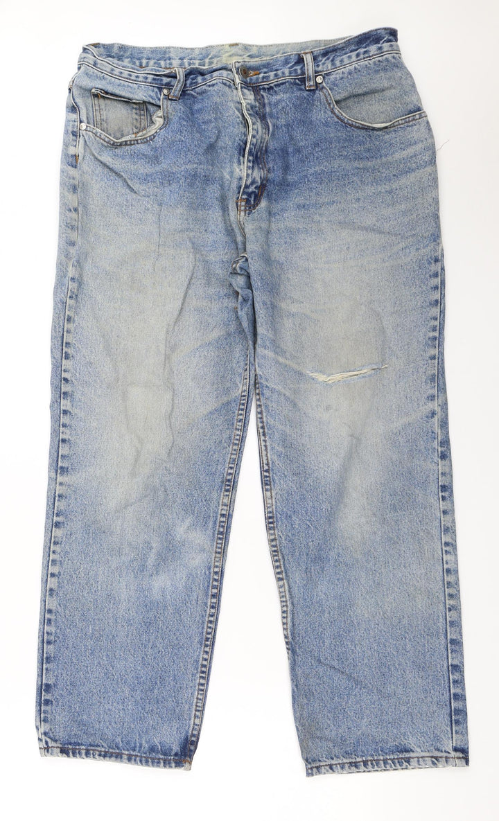 B Original Womens Blue Denim Straight Jeans Size 34 in L27.5 in