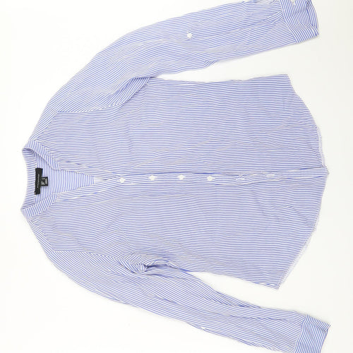 Atmosphere Womens Blue Striped  Basic Button-Up Size 6