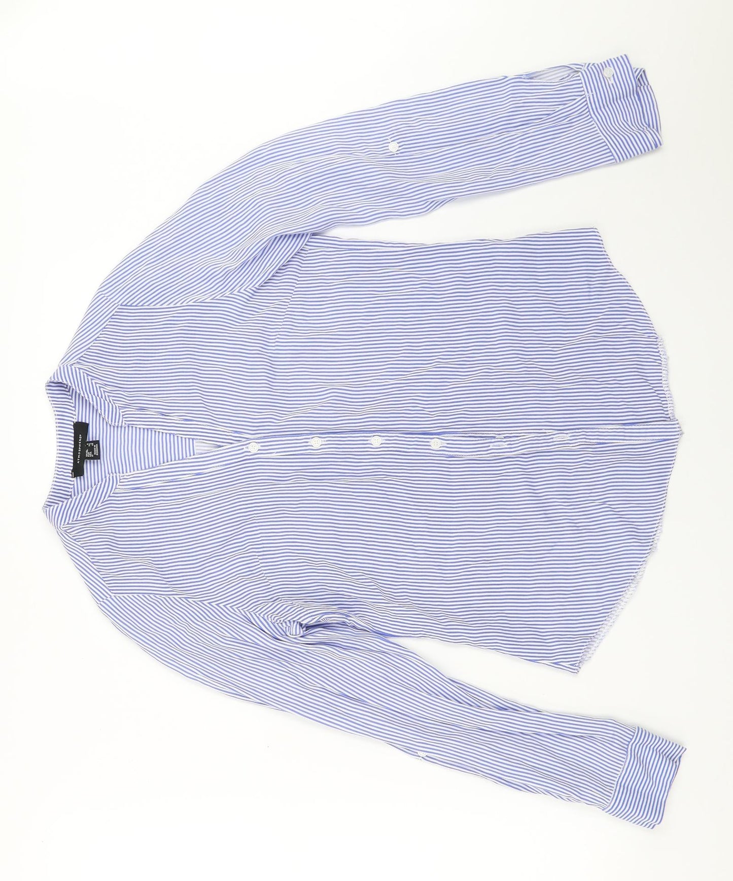 Atmosphere Womens Blue Striped  Basic Button-Up Size 6