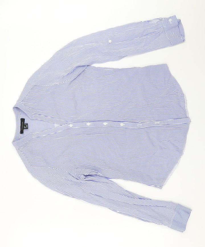 Atmosphere Womens Blue Striped  Basic Button-Up Size 6