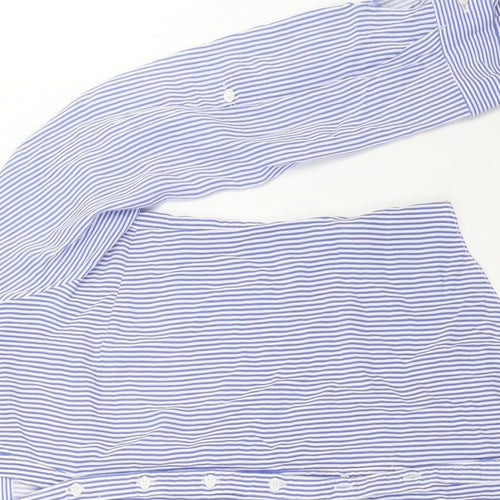Atmosphere Womens Blue Striped  Basic Button-Up Size 6