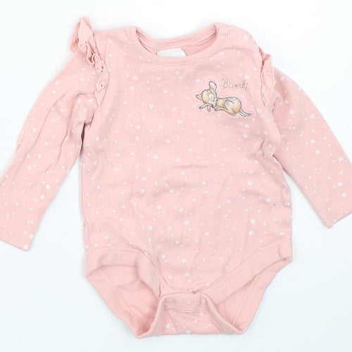 F&F Girls Pink   Babygrow One-Piece Size 3-6 Months  - bambi