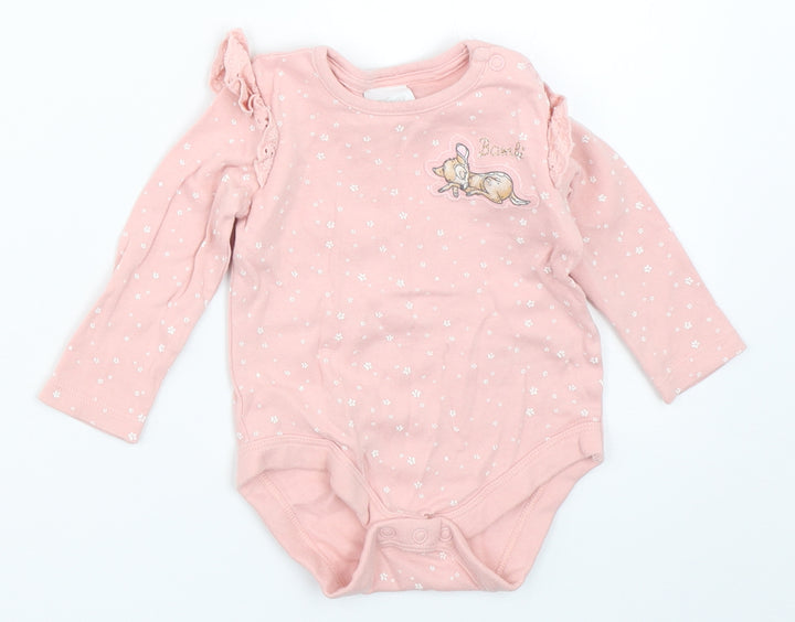 F&F Girls Pink Babygrow One-Piece Size 3-6 Months - bambi