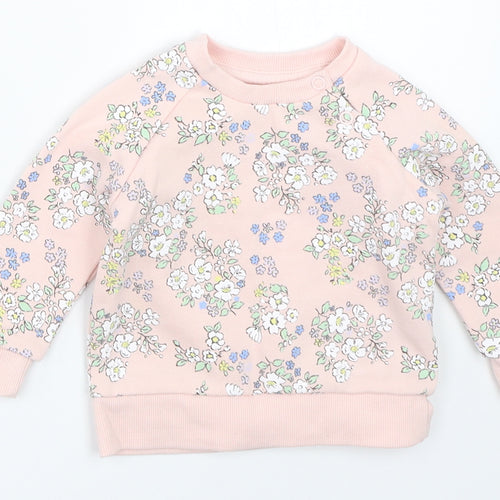 Primark Girls Pink Floral  Pullover Jumper Size 3-6 Months