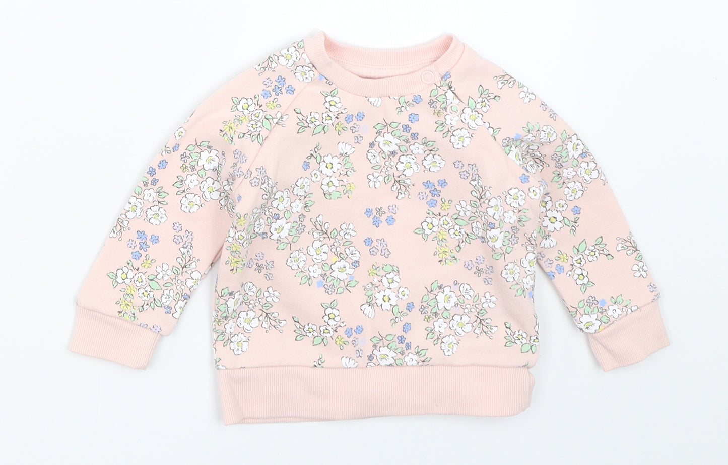 Primark Girls Pink Floral  Pullover Jumper Size 3-6 Months