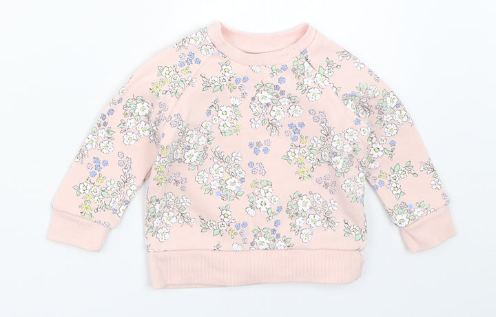 Primark Girls Pink Floral  Pullover Jumper Size 3-6 Months