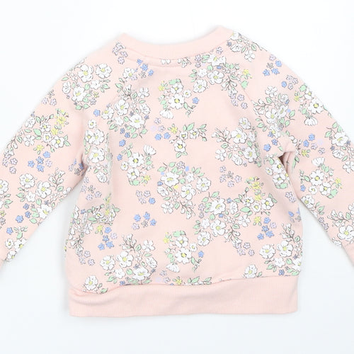 Primark Girls Pink Floral  Pullover Jumper Size 3-6 Months