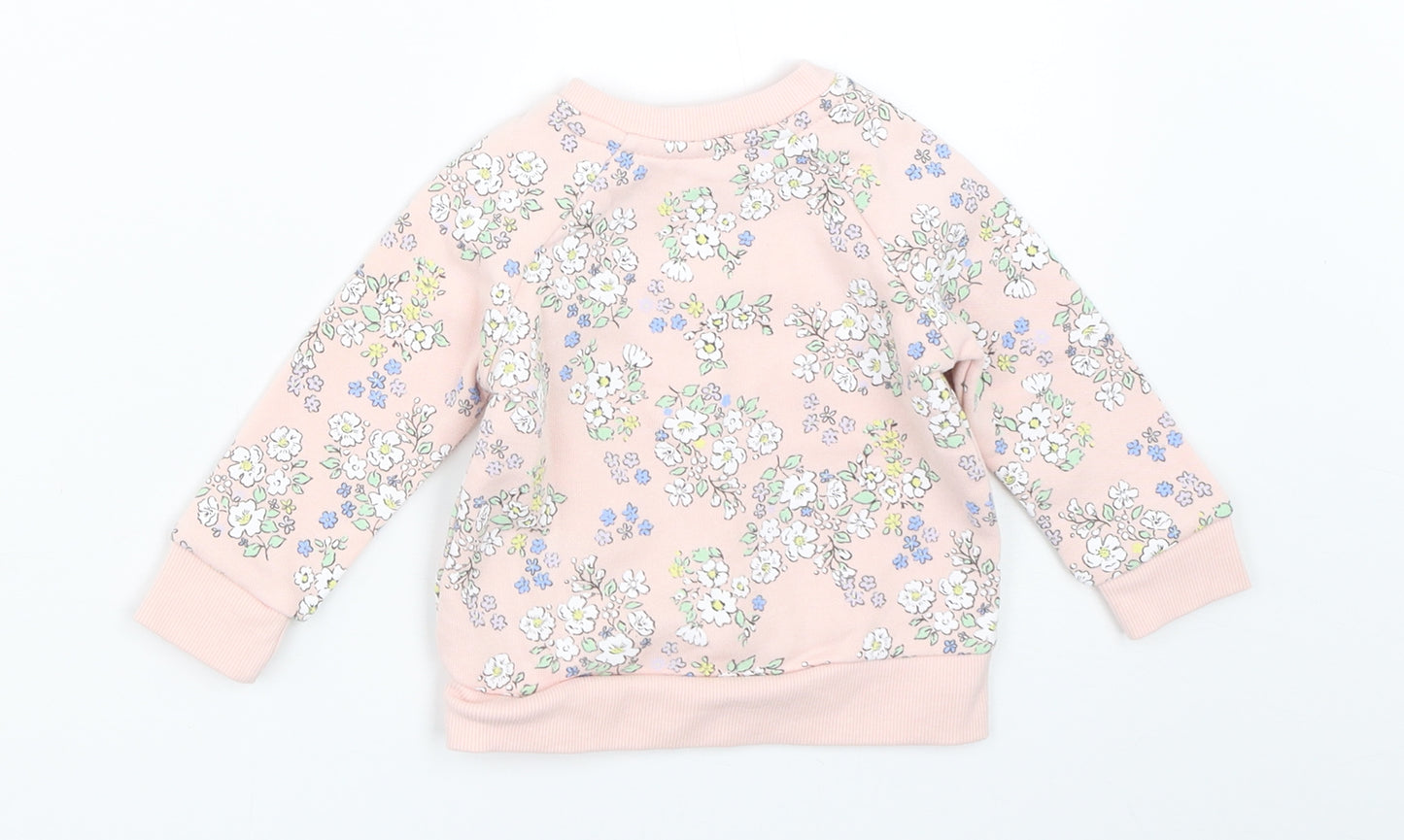 Primark Girls Pink Floral  Pullover Jumper Size 3-6 Months
