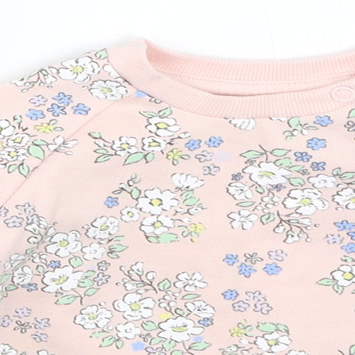 Primark Girls Pink Floral  Pullover Jumper Size 3-6 Months