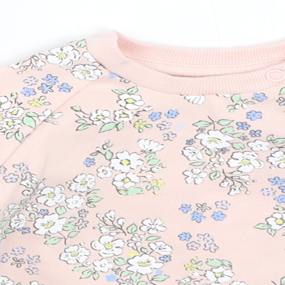 Primark Girls Pink Floral  Pullover Jumper Size 3-6 Months