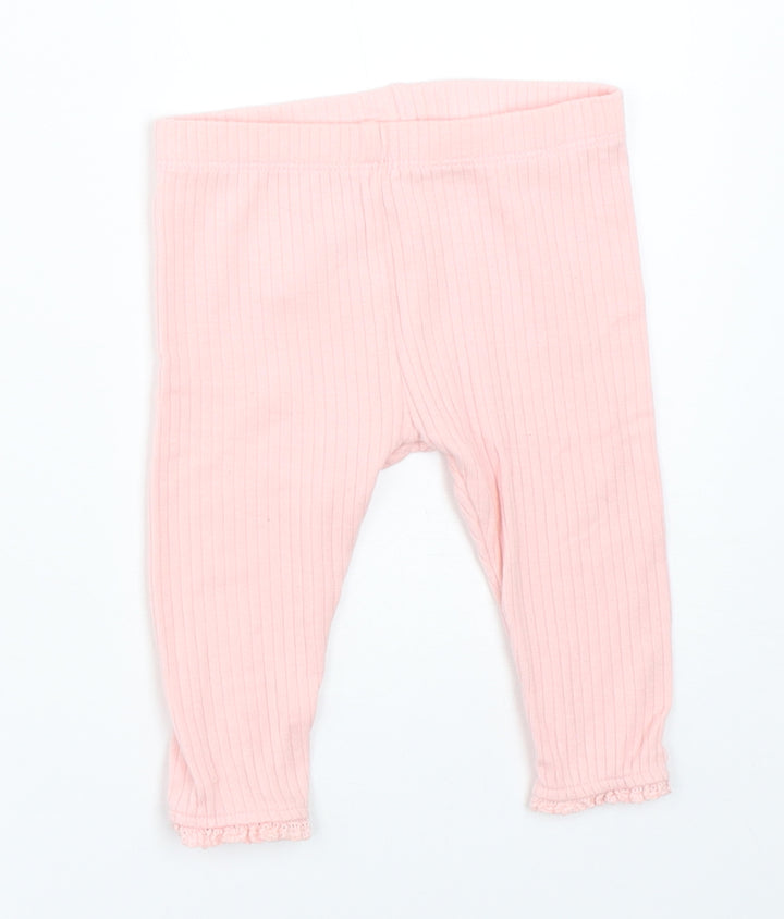 M&Co Girls Pink Capri Leggings Size 3-6 Months