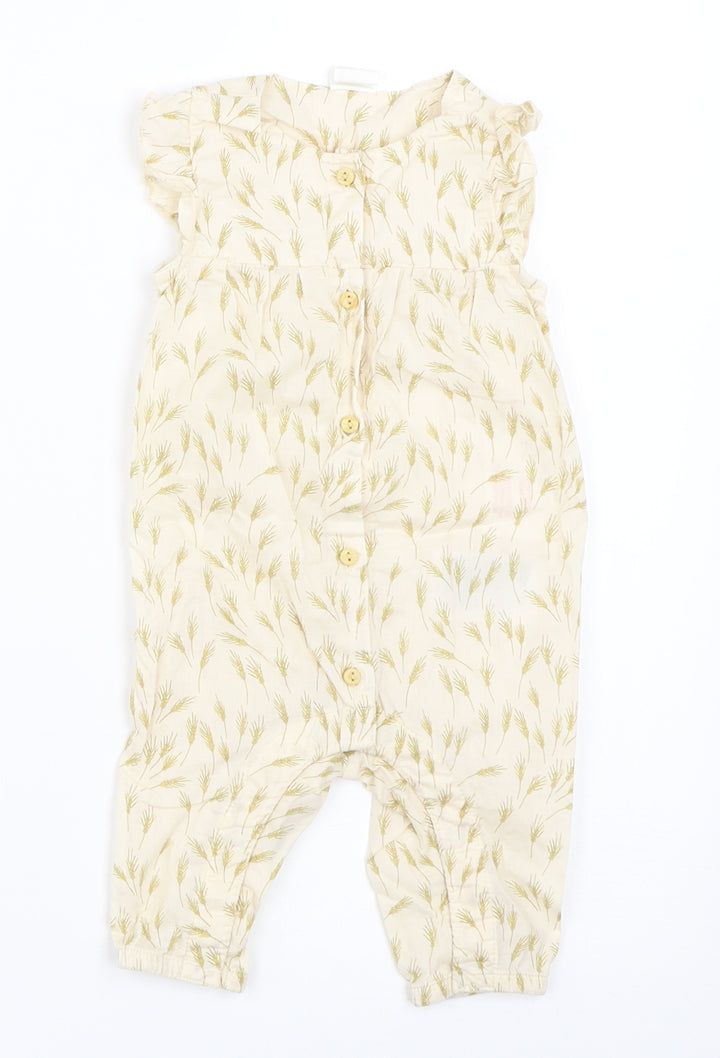 H&M Girls Beige Romper One-Piece Size 0-3 Months
