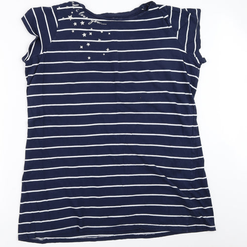 F&F Womens Blue Striped  Top Pyjama Top Size 20