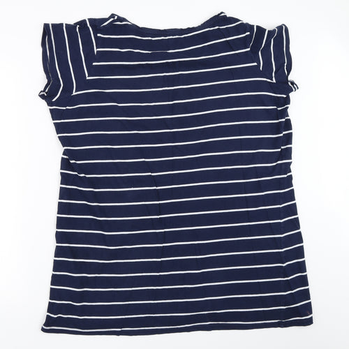 F&F Womens Blue Striped  Top Pyjama Top Size 20