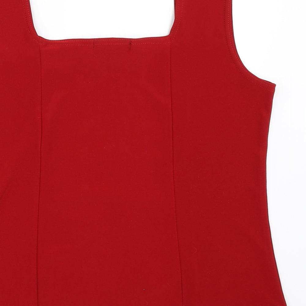 TEXT Womens Red   Basic Blouse Size XL