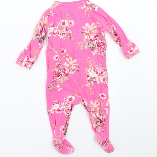 NEXT Girls Pink Floral  Babygrow One-Piece Size 3-6 Months