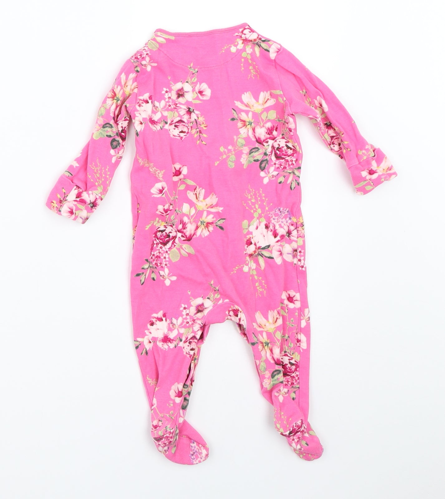 NEXT Girls Pink Floral  Babygrow One-Piece Size 3-6 Months