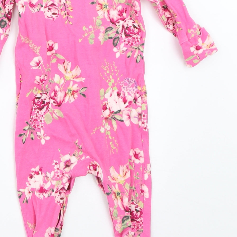 NEXT Girls Pink Floral  Babygrow One-Piece Size 3-6 Months