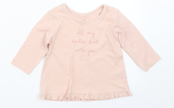 George Girls Pink   Basic T-Shirt Size 3-6 Months