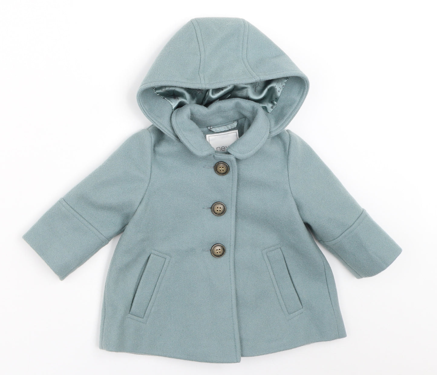 NEXT Girls Blue   Overcoat Coat Size 3-6 Months