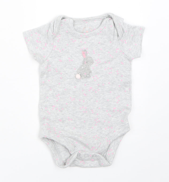 Mothercare Girls Grey Babygrow One-Piece Size 0-3 Months
