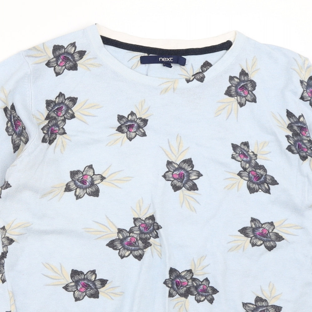 NEXT Womens Blue Floral  Pullover Jumper Size 12