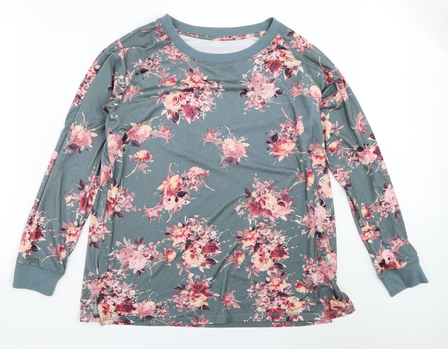 Peacocks Womens Grey Floral  Top Pyjama Top Size 14