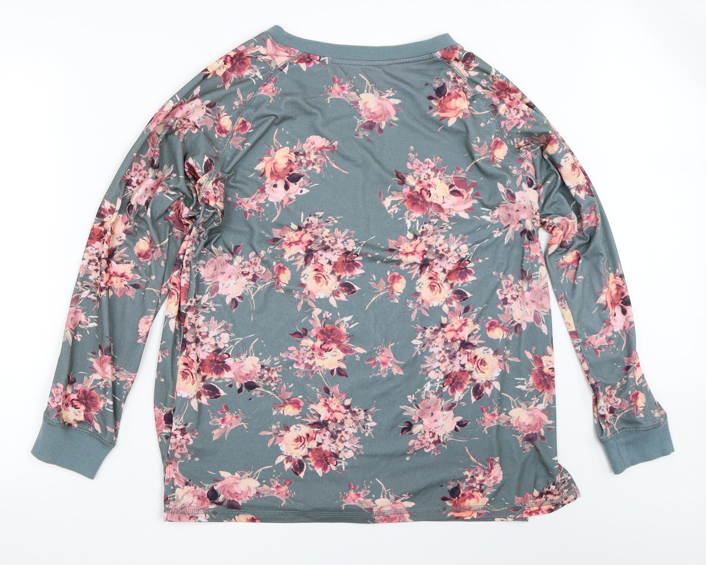 Peacocks Womens Grey Floral  Top Pyjama Top Size 14