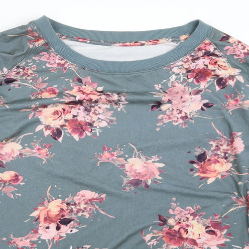 Peacocks Womens Grey Floral  Top Pyjama Top Size 14