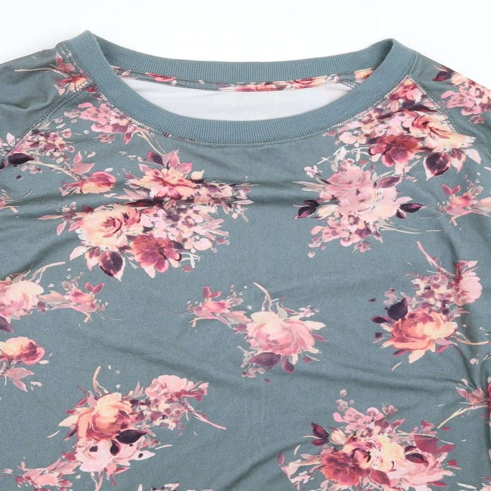 Peacocks Womens Grey Floral  Top Pyjama Top Size 14