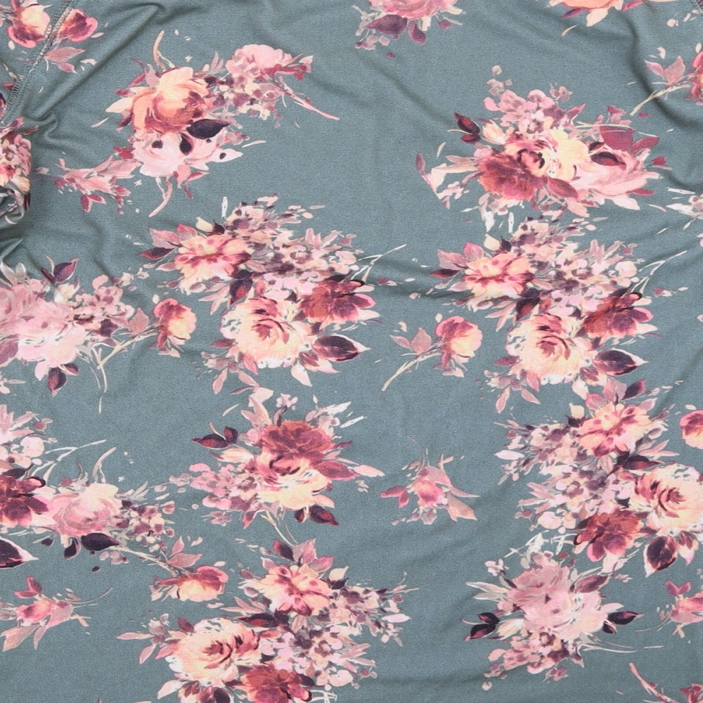 Peacocks Womens Grey Floral  Top Pyjama Top Size 14