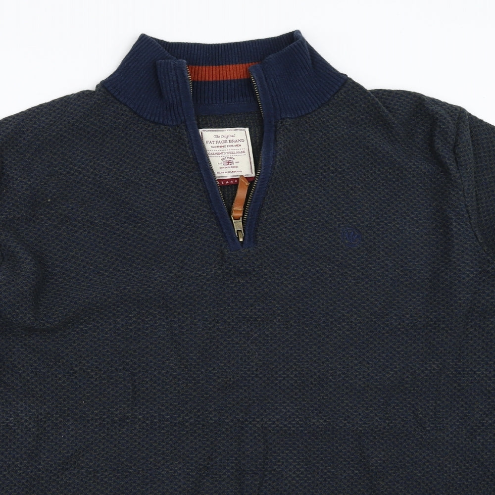Fat Face Mens Blue   Henley Sweatshirt Size XL