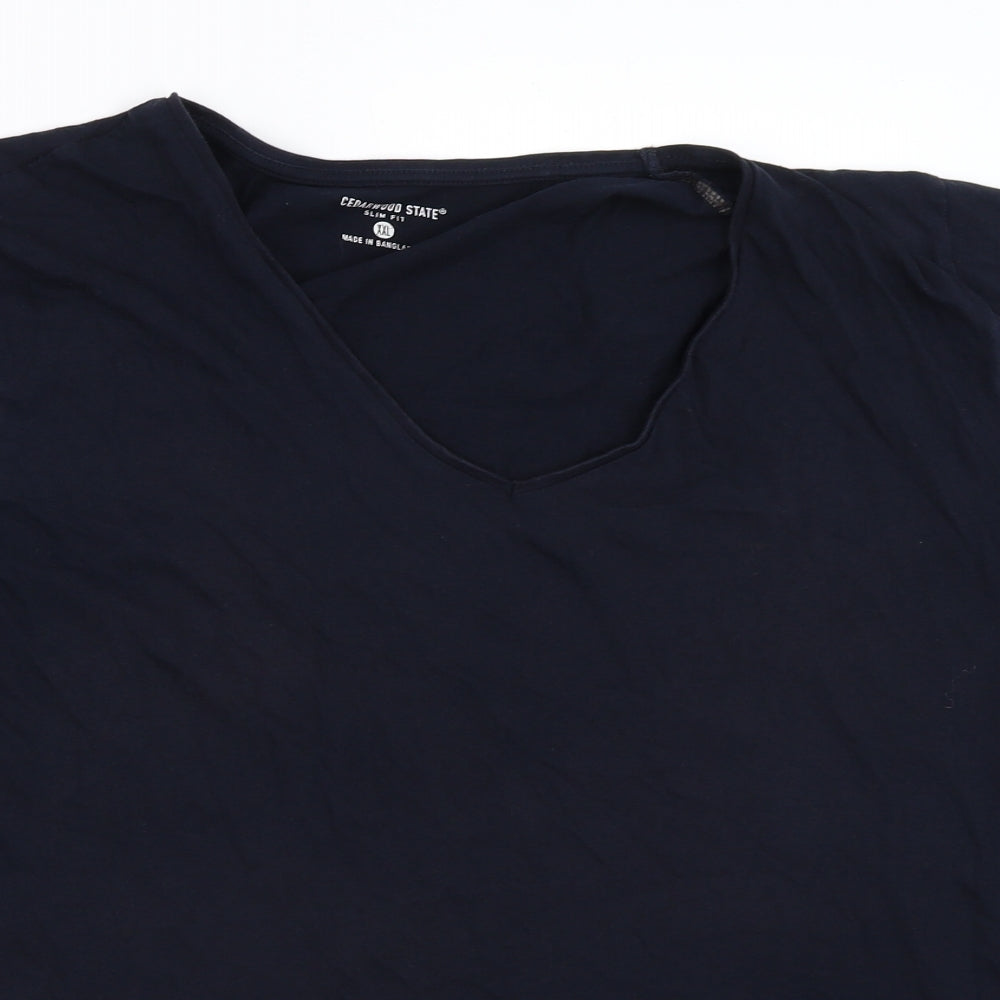 Cedar Wood State Mens Blue    T-Shirt Size 2XL