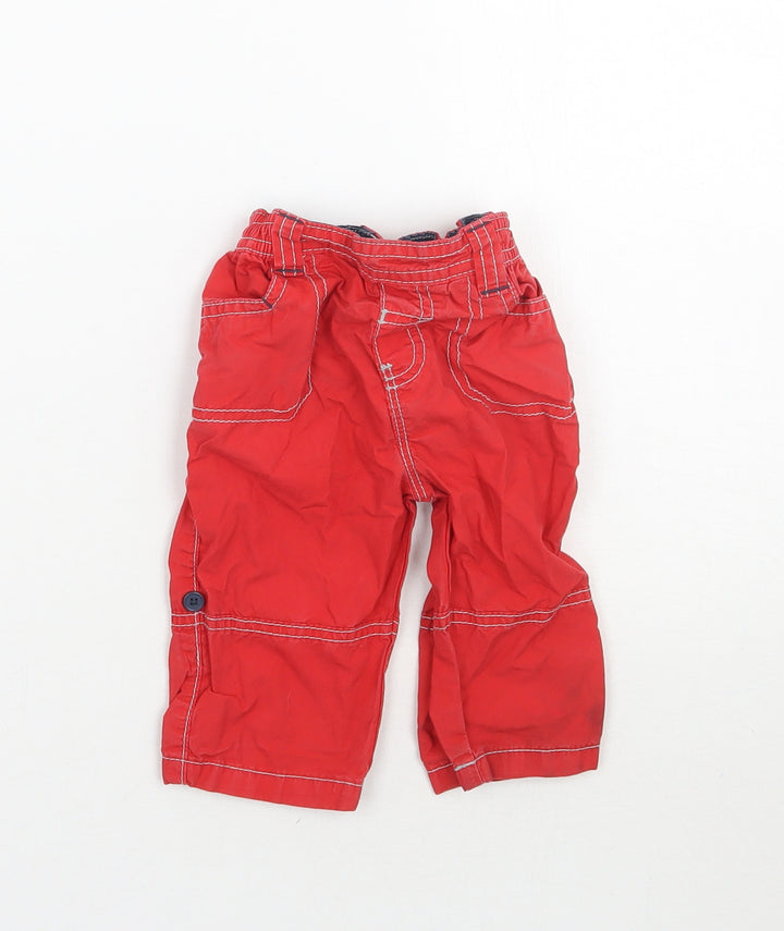 TU Baby Red Cargo Trousers Size 3-6 Months