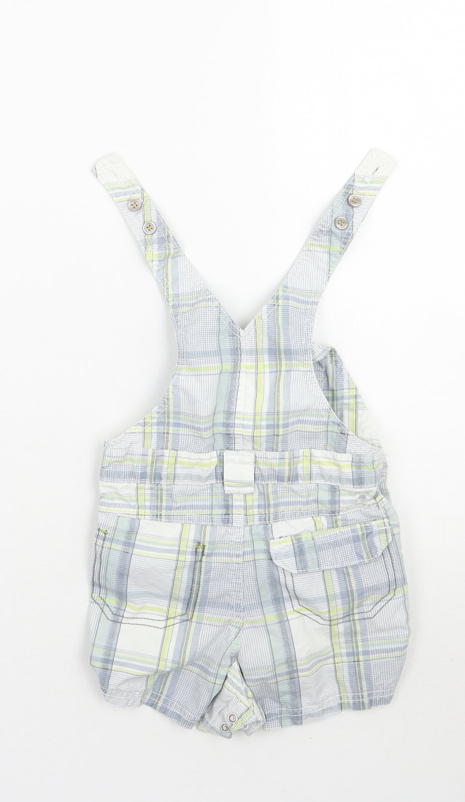 NEXT Boys White Check  Dungaree One-Piece Size 3-6 Months