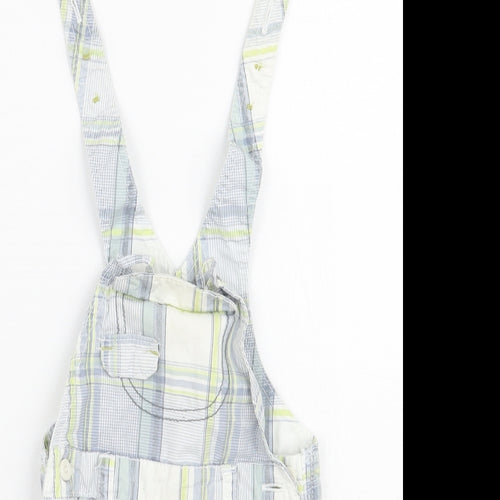 NEXT Boys White Check  Dungaree One-Piece Size 3-6 Months