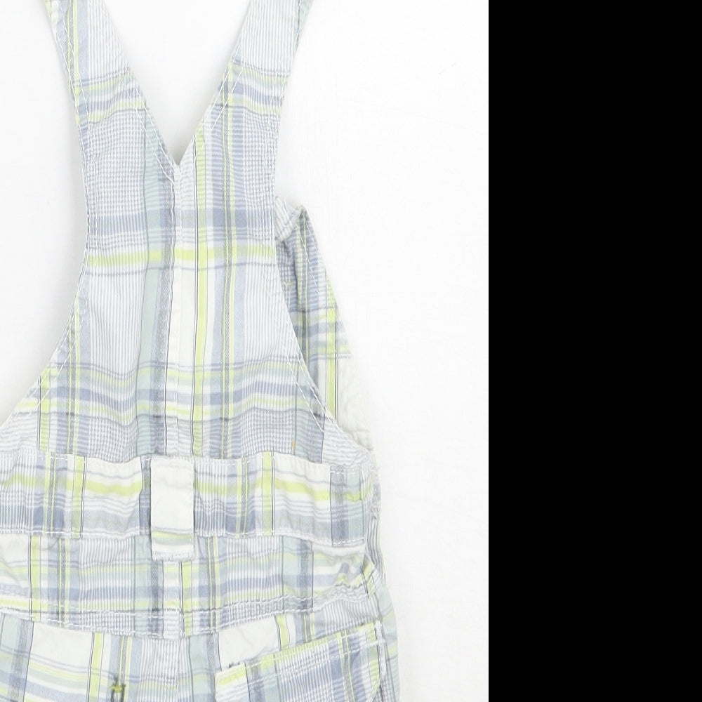 NEXT Boys White Check  Dungaree One-Piece Size 3-6 Months