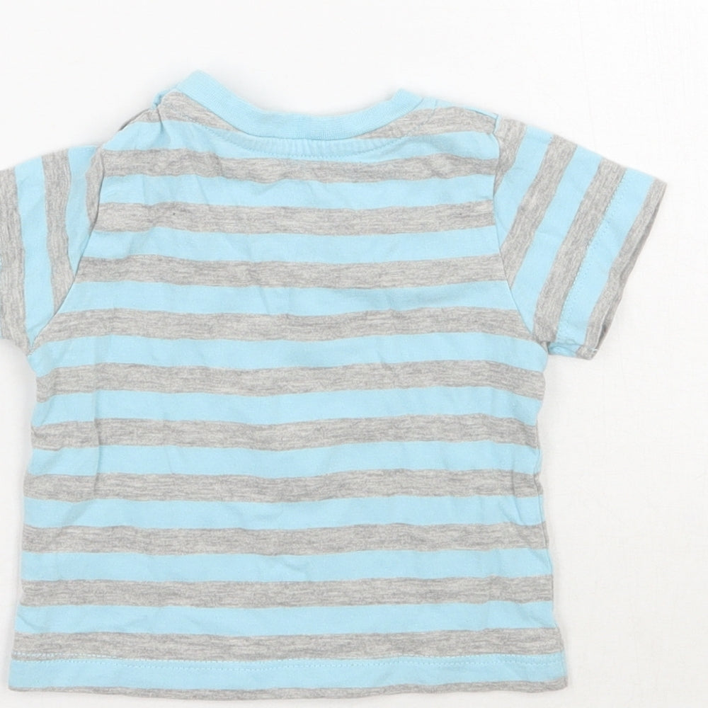 Looney Tunes Baby Blue Striped  Basic T-Shirt Size 3-6 Months
