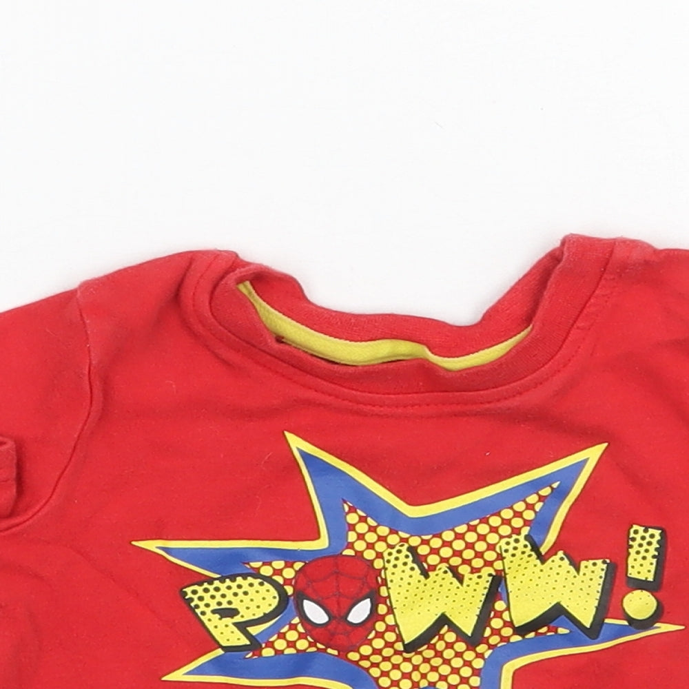 George Boys Red   Basic T-Shirt Size 3-6 Months  - Spiderman