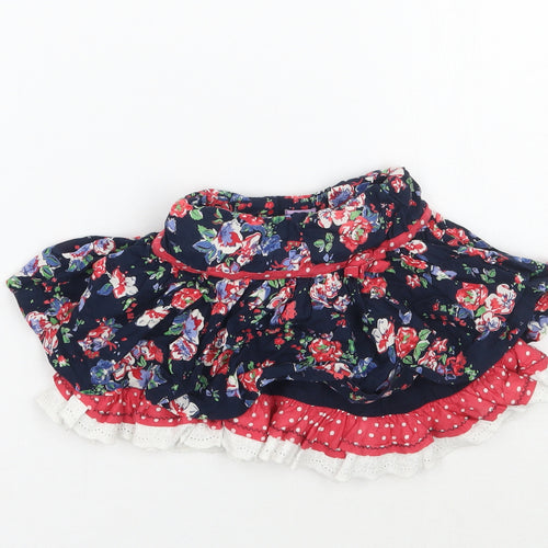 Cheeky monkey Girls Blue Floral  A-Line Skirt Size 9-12 Months