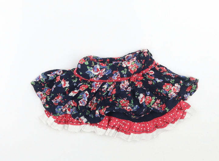 Cheeky monkey Girls Blue Floral A-Line Skirt Size 9-12 Months