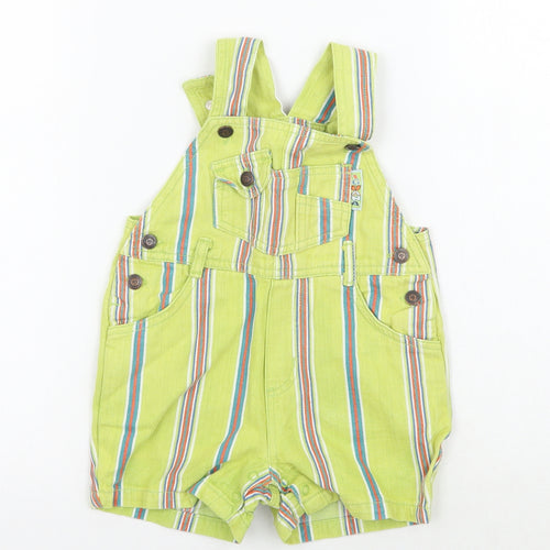 Adams Boys Green Striped  Dungaree One-Piece Size 9-12 Months